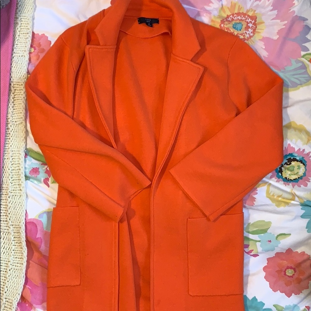 J Crew Orange Sweater Blazer